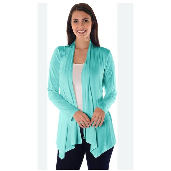 J. Jill Women's Sz XS Petite Teal Linen Blend Open Duster Cardigan Sweater Top - Picture 1 of 5